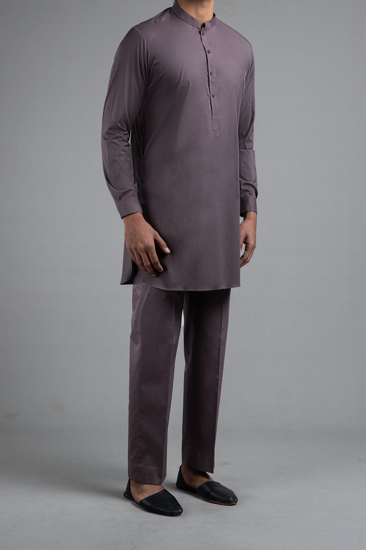 Brown Egyptian Cotton Kurta Pajama Set (2-Piece) - Image 1
