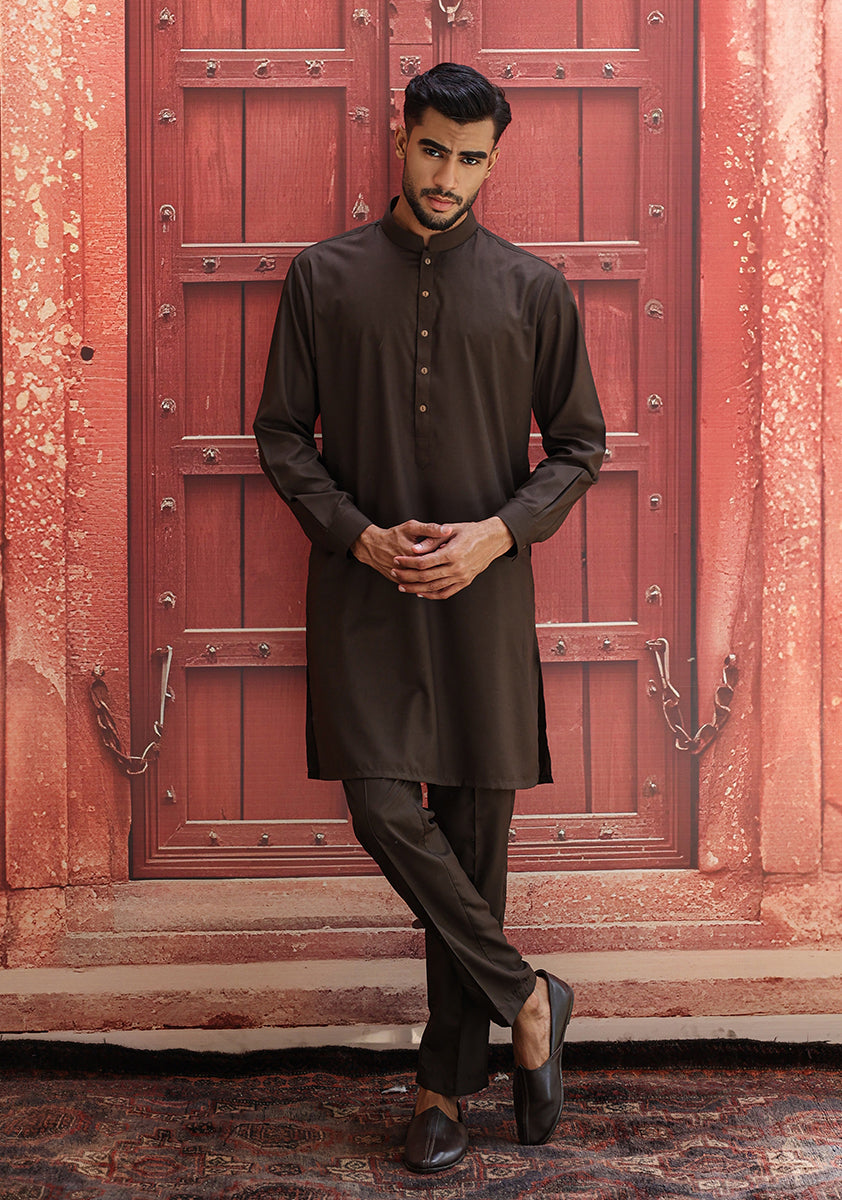 Forest Night Poly Viscose Slim Fit Kurta Pajama (2-Piece) - Image 1