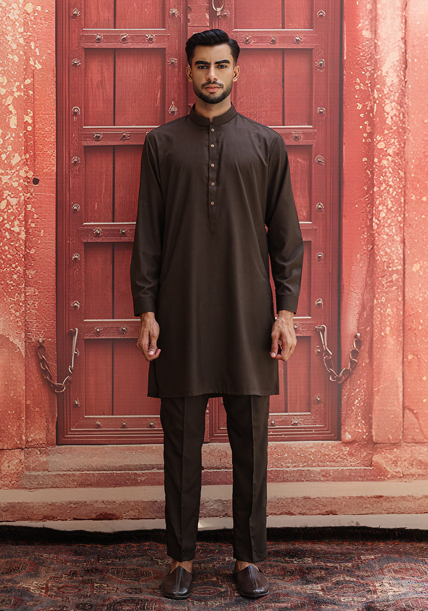 Forest Night Poly Viscose Slim Fit Kurta Pajama (2-Piece) - Image 3