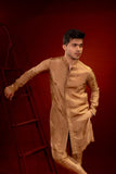 Brown Embroidered Silk Kurta Pajama (2-Piece) - Image 3