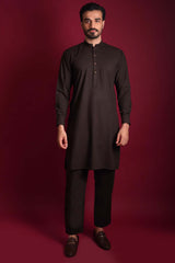 Deep Chocolate Brown IronEZ Kurta Pajama (2-Piece) - Image 2
