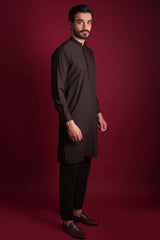 Deep Chocolate Brown IronEZ Kurta Pajama (2-Piece) - Image 5