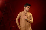 Brown Embroidered Silk Kurta Pajama (2-Piece) - Image 5