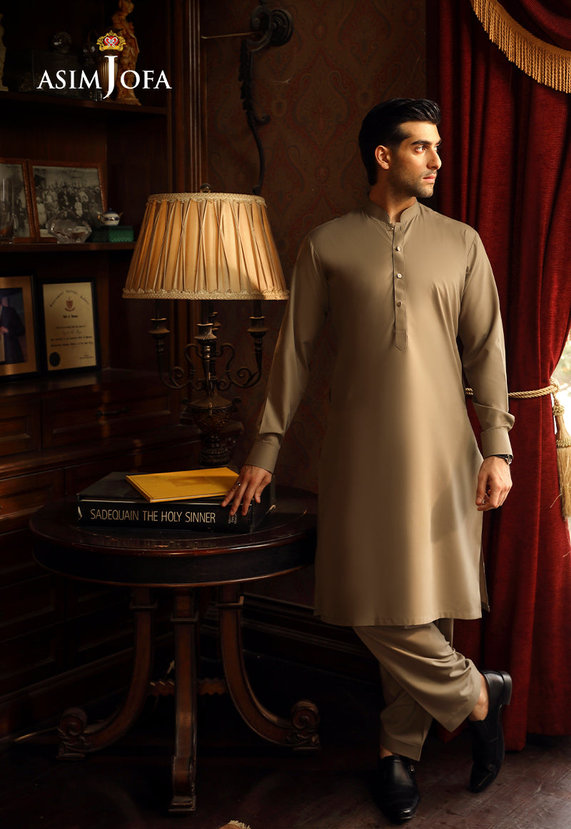 Brown Blended Fabric Shalwar Kameez (2-Piece) - Image 2