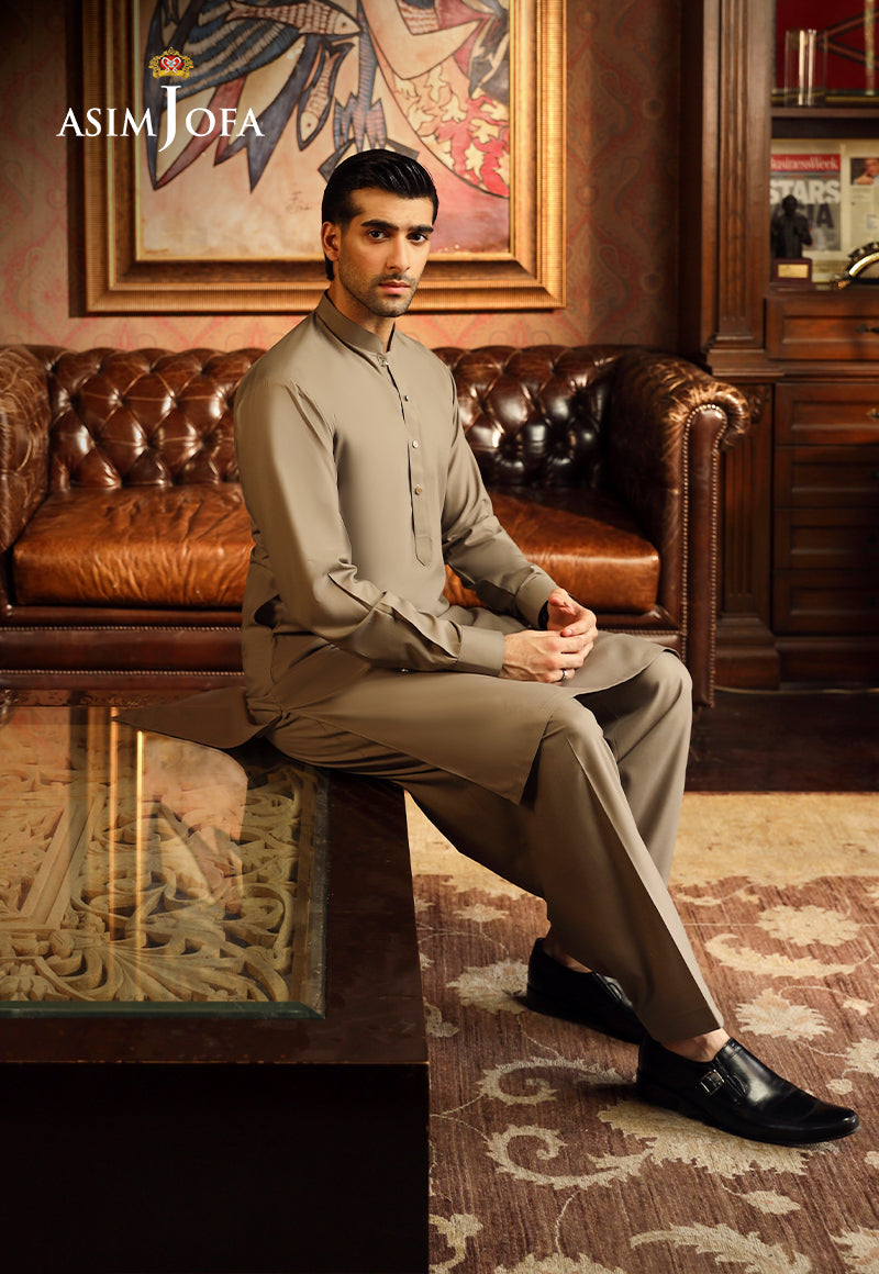 Brown Blended Fabric Shalwar Kameez (2-Piece) - Image 3