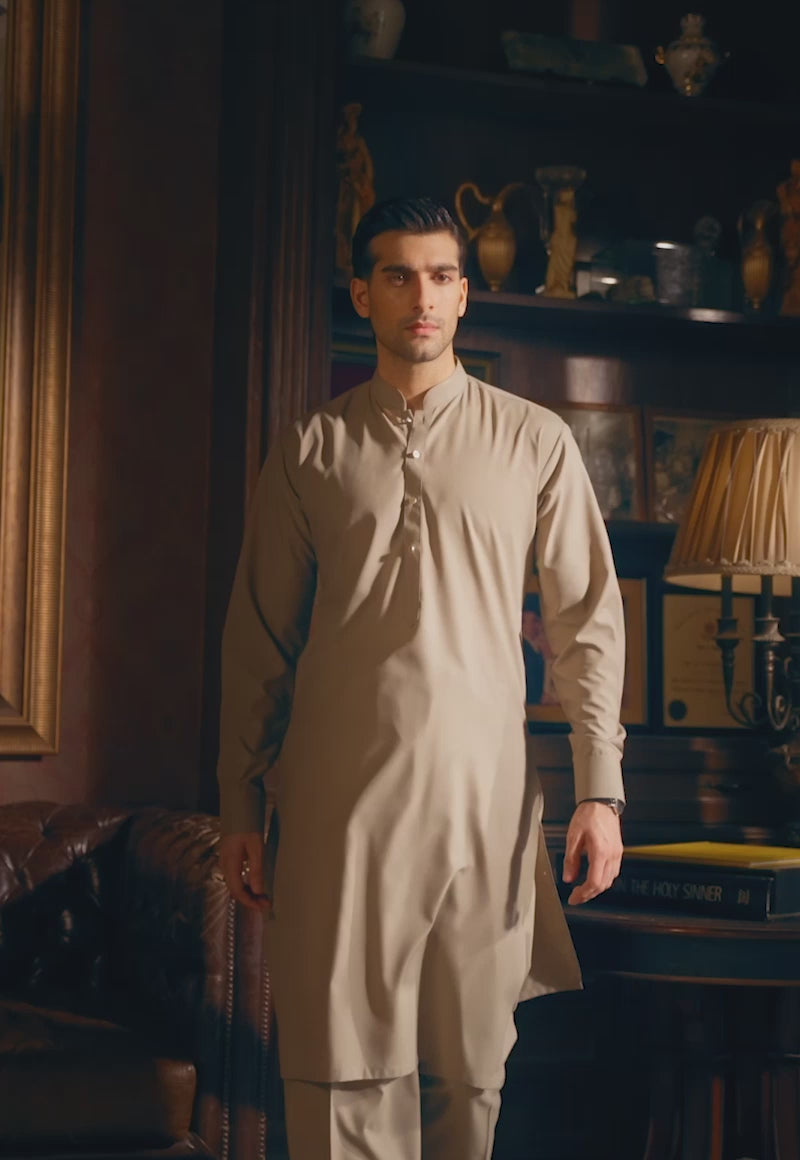 Brown Blended Fabric Shalwar Kameez (2-Piece) - Image 5