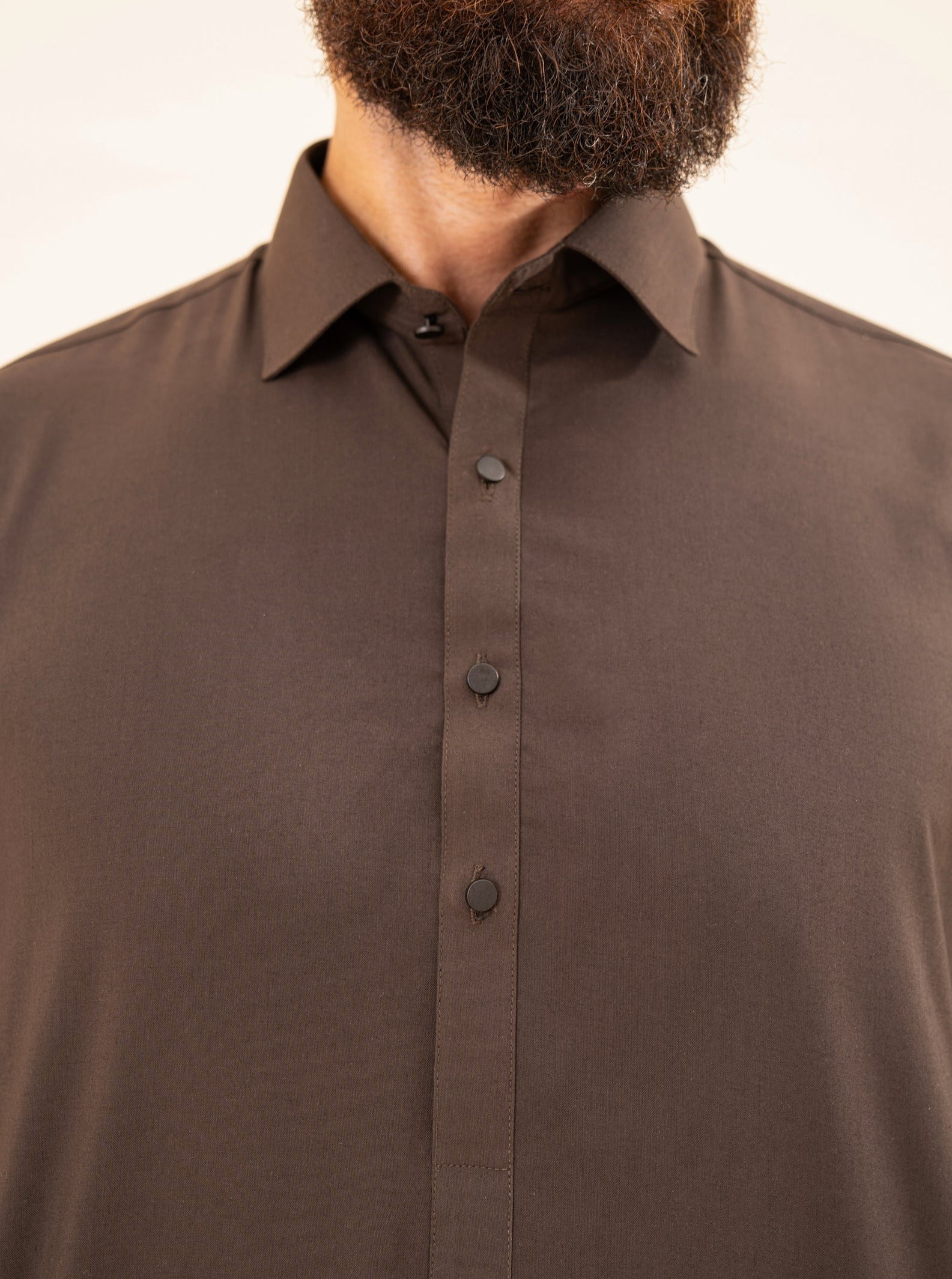 Dark Brown Blended Fabric Kameez Shalwar (2-Piece) - Image 6