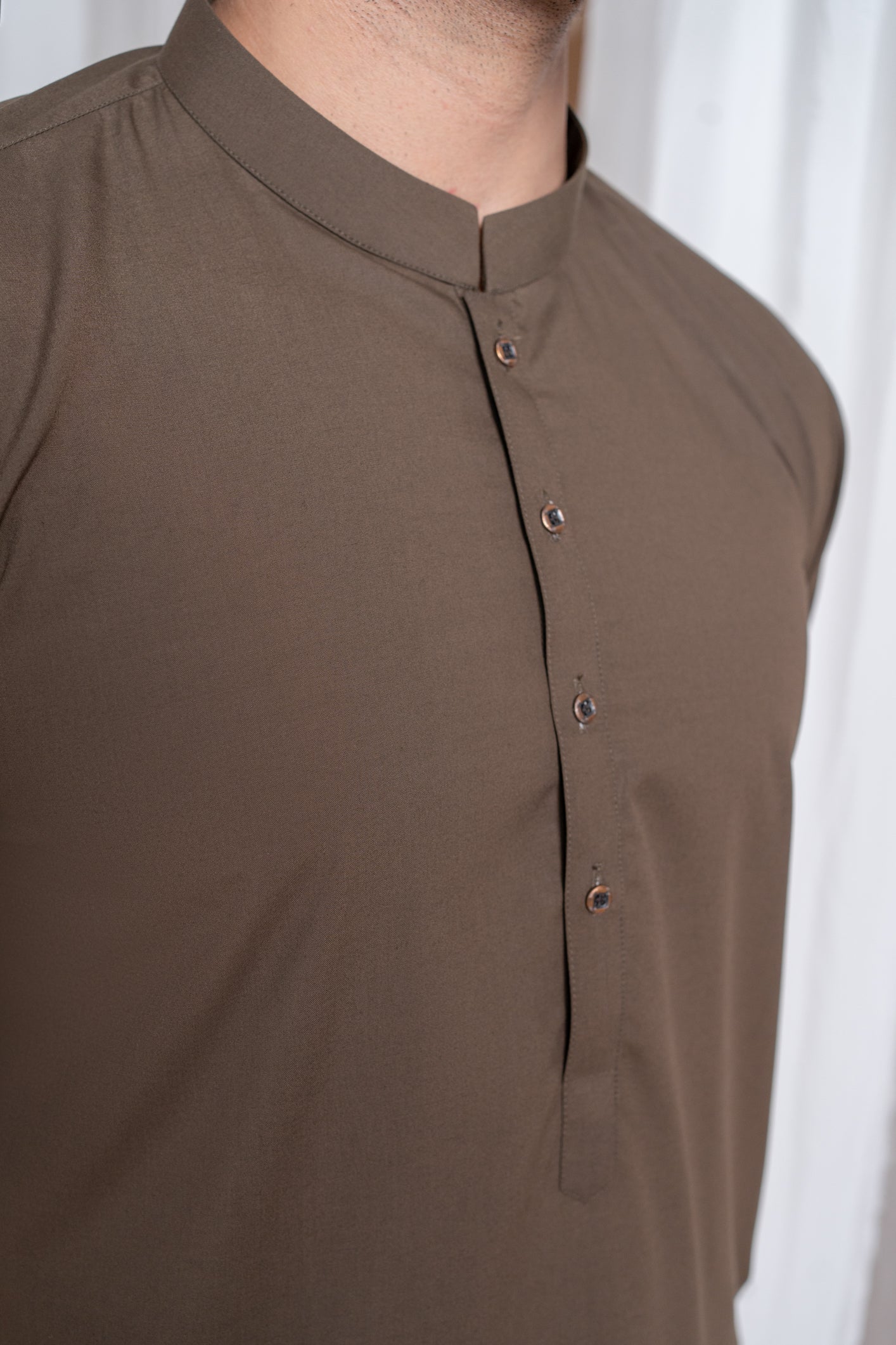 Light Brown Luxury Blended Kurta Shalwar (2-Piece) - Image 3