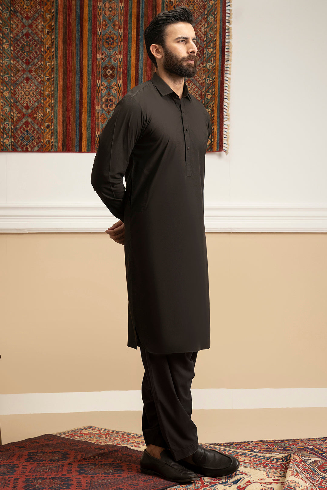 Brown Blended Fabric Shalwar Kameez (2-Piece) - Image 11
