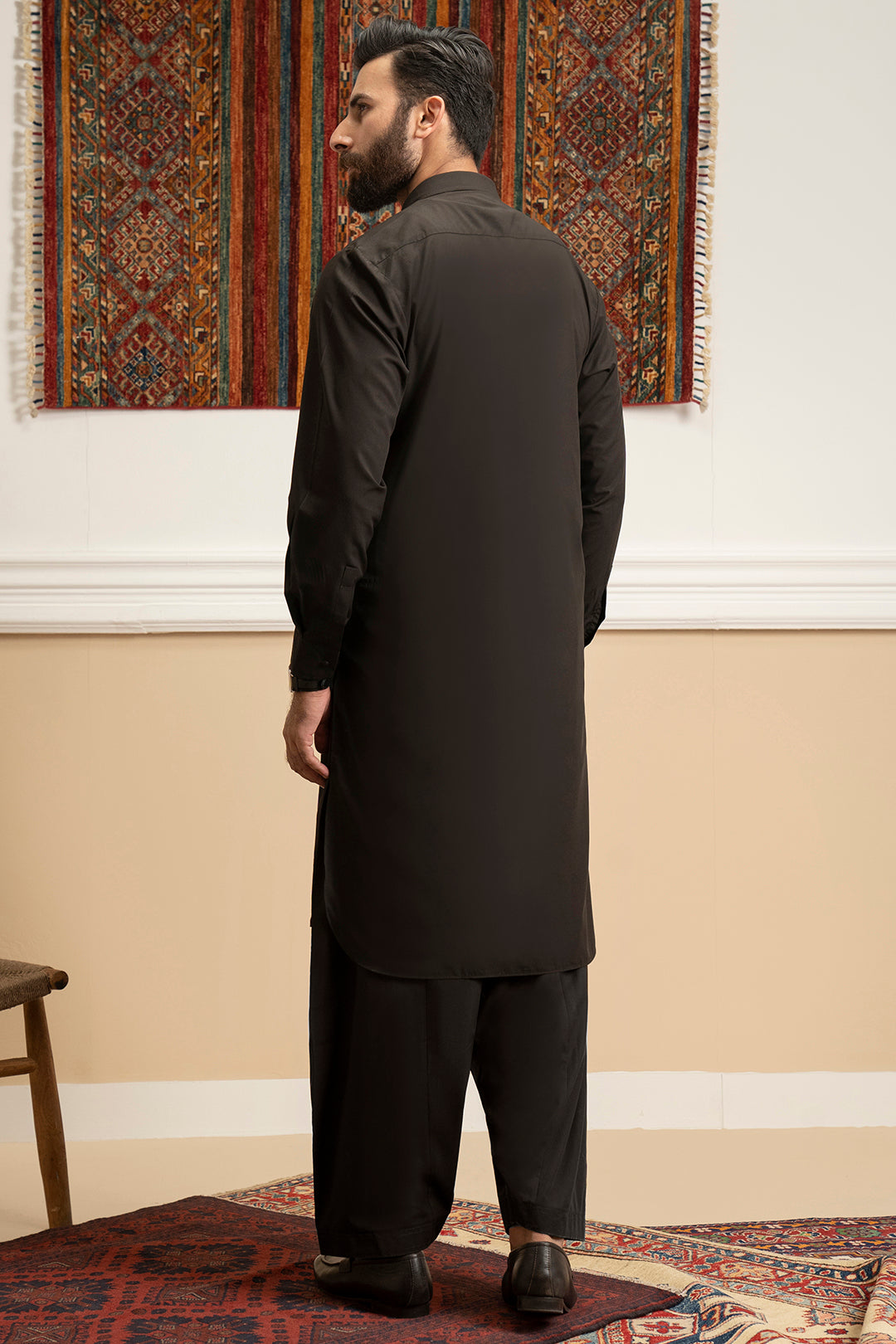 Brown Blended Fabric Shalwar Kameez (2-Piece) - Image 12