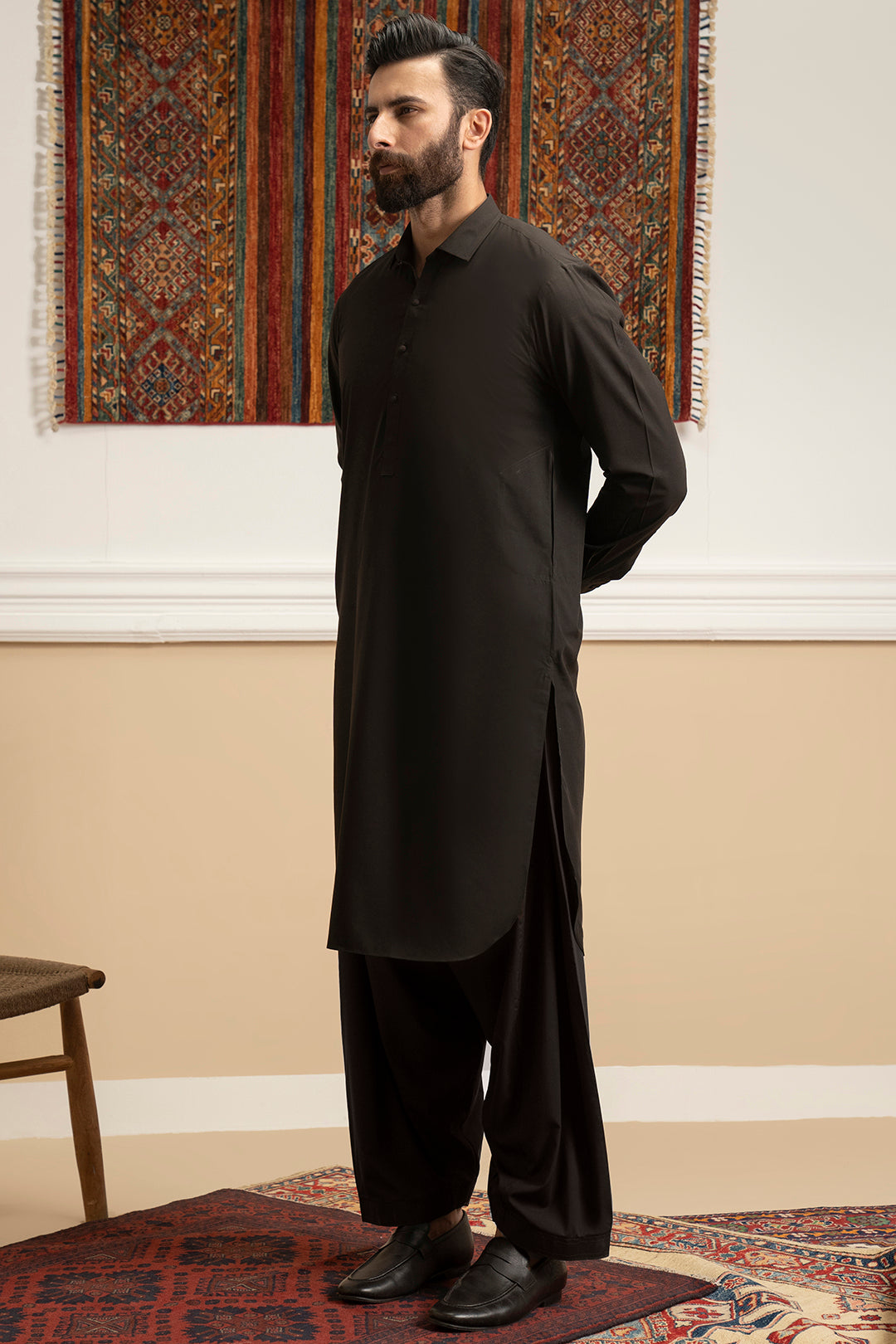 Brown Blended Fabric Shalwar Kameez (2-Piece) - Image 16