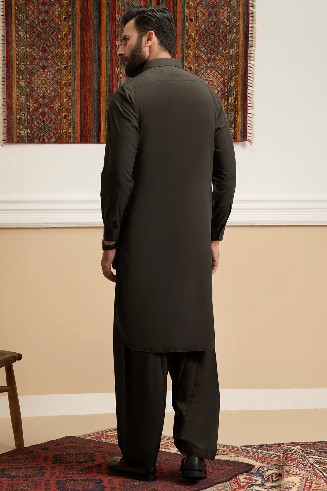 Brown Blended Fabric Shalwar Kameez (2-Piece) - Image 20