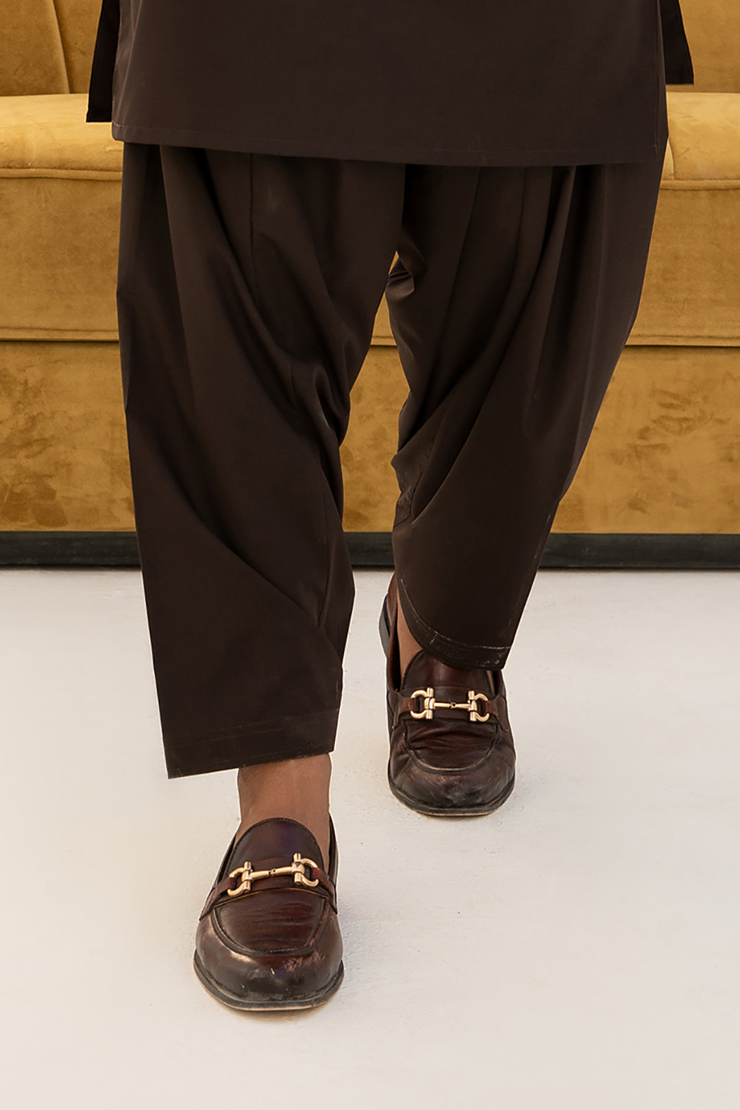 Brown Blended Fabric Shalwar Kameez (2-Piece) - Image 6