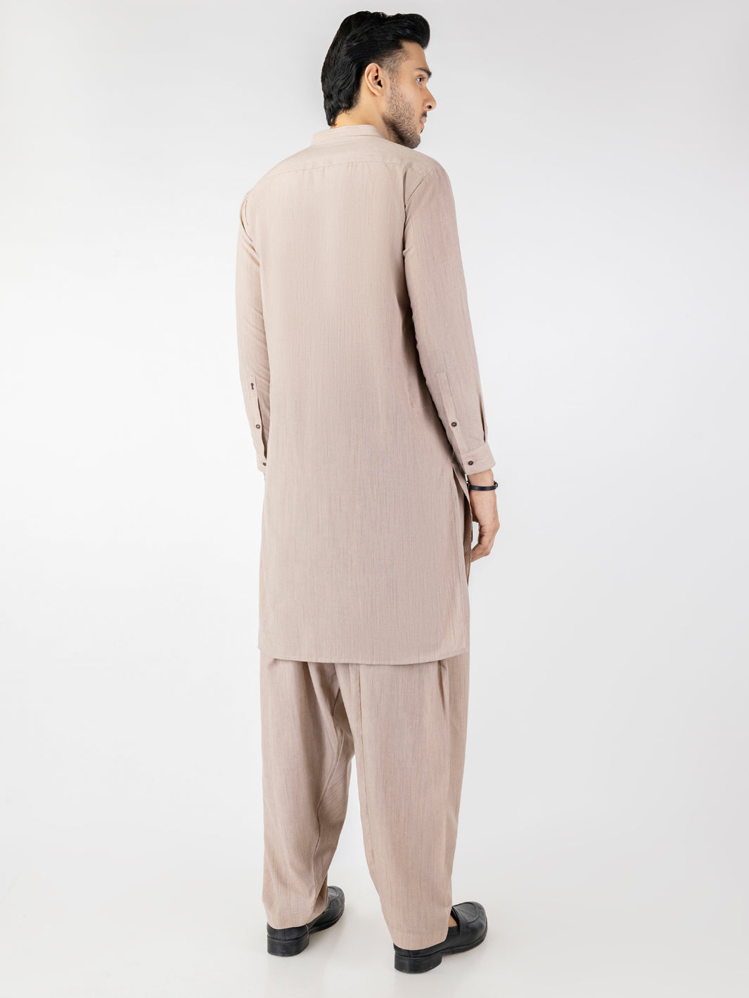 Light Brown Blended Regular Fit Kameez Shalwar (2-Piece) - Image 2