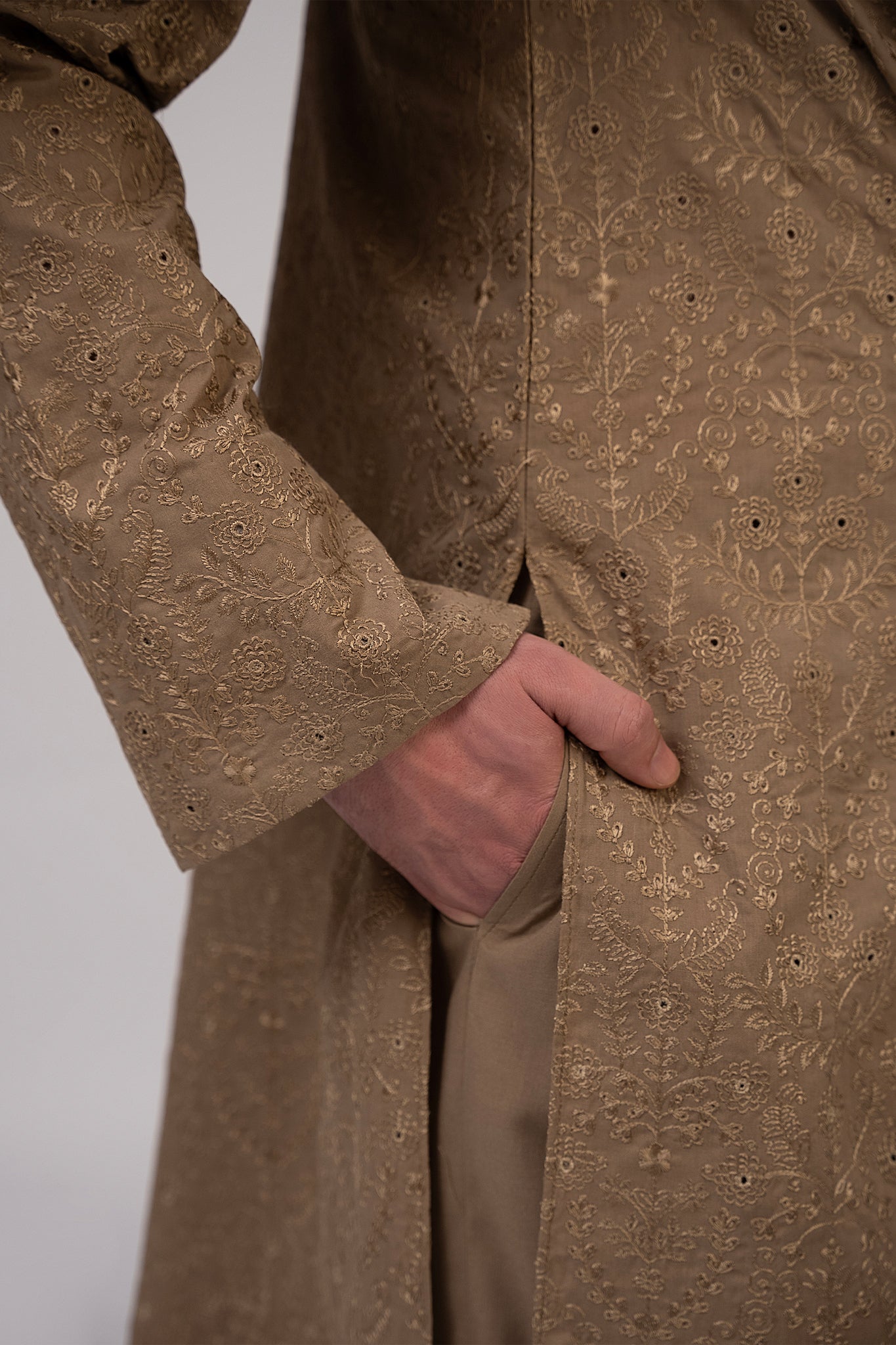 Soil Brown Chikankari Cotton Shalwar Kameez (2-Piece) - Image 9