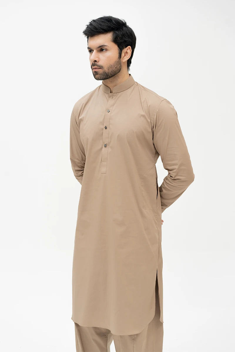 Brown Cotton Kameez Shalwar (2-Piece) - Image 2