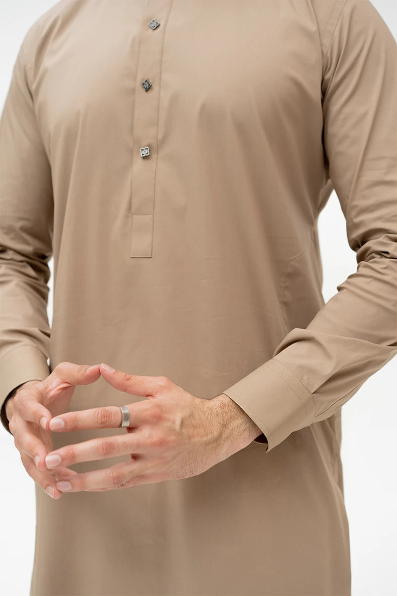 Brown Cotton Kameez Shalwar (2-Piece) - Image 3