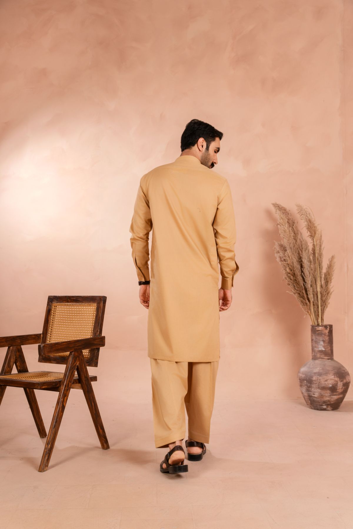 Camel Brown Luxury Cotton Shalwar Kameez (2-Piece) - Image 6