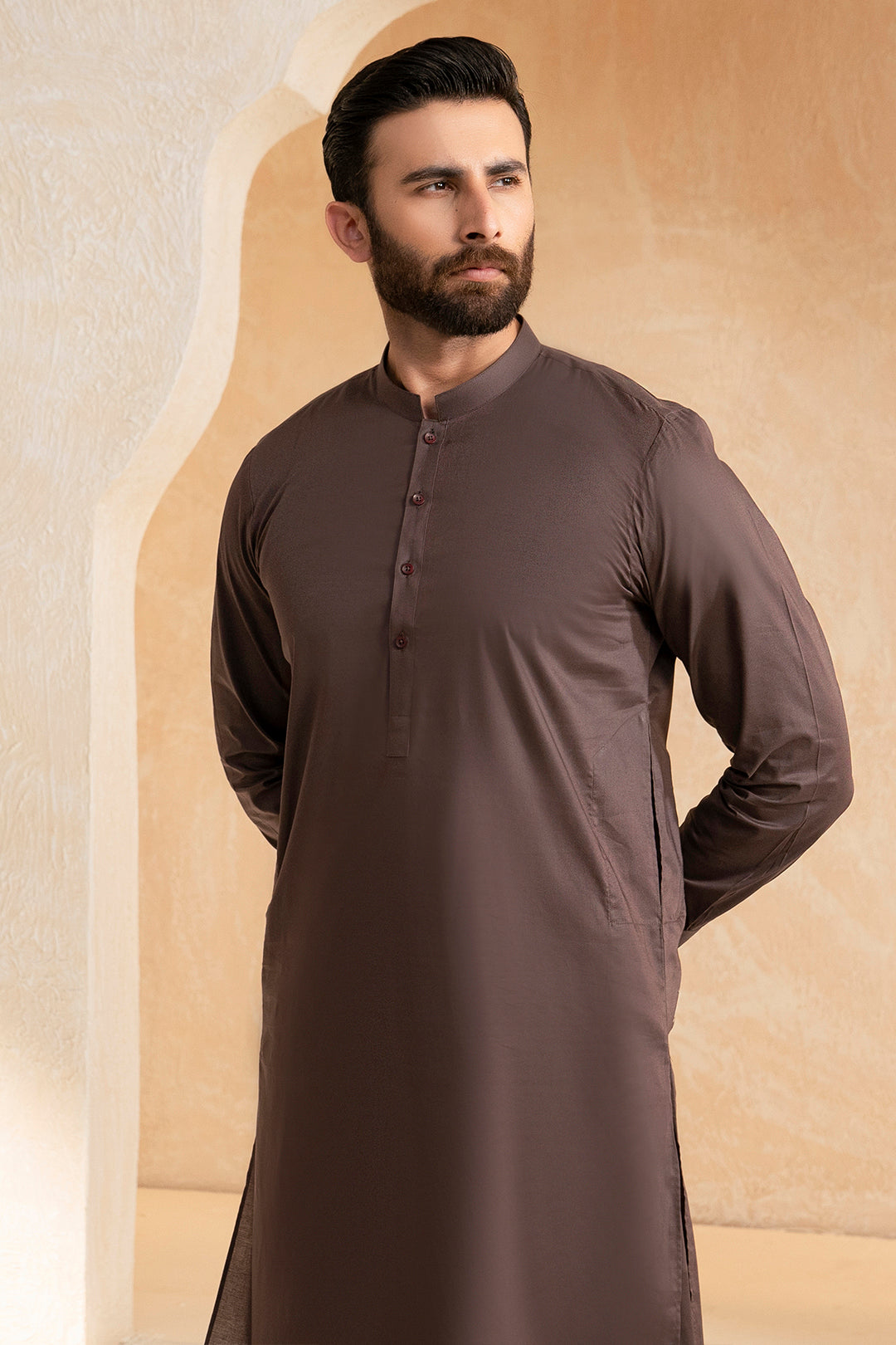 Brown Cotton Shalwar Kameez (2-Piece) - Image 1