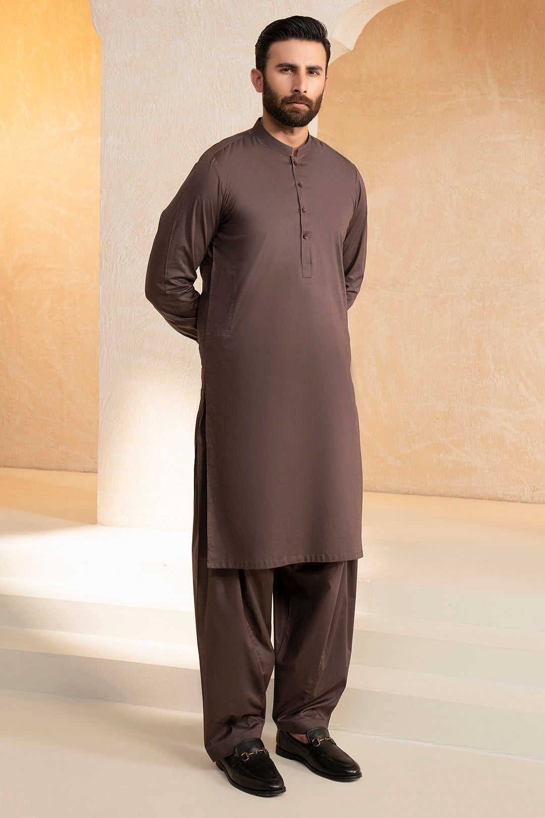 Brown Cotton Shalwar Kameez (2-Piece) - Image 6