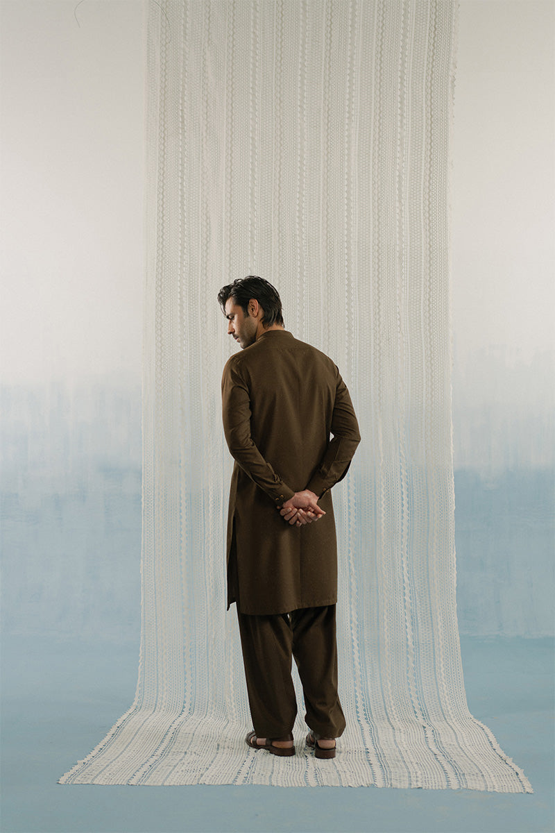 Brown Pure Cotton Shalwar Kameez (2-Piece) - Image 6