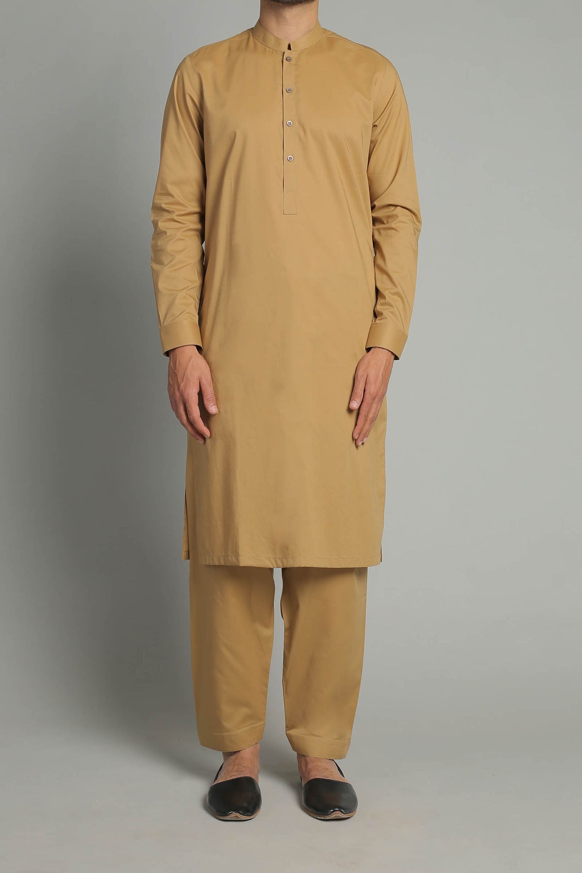 Brown Egyptian Cotton Shalwar Kameez (2-Piece) - Image 2