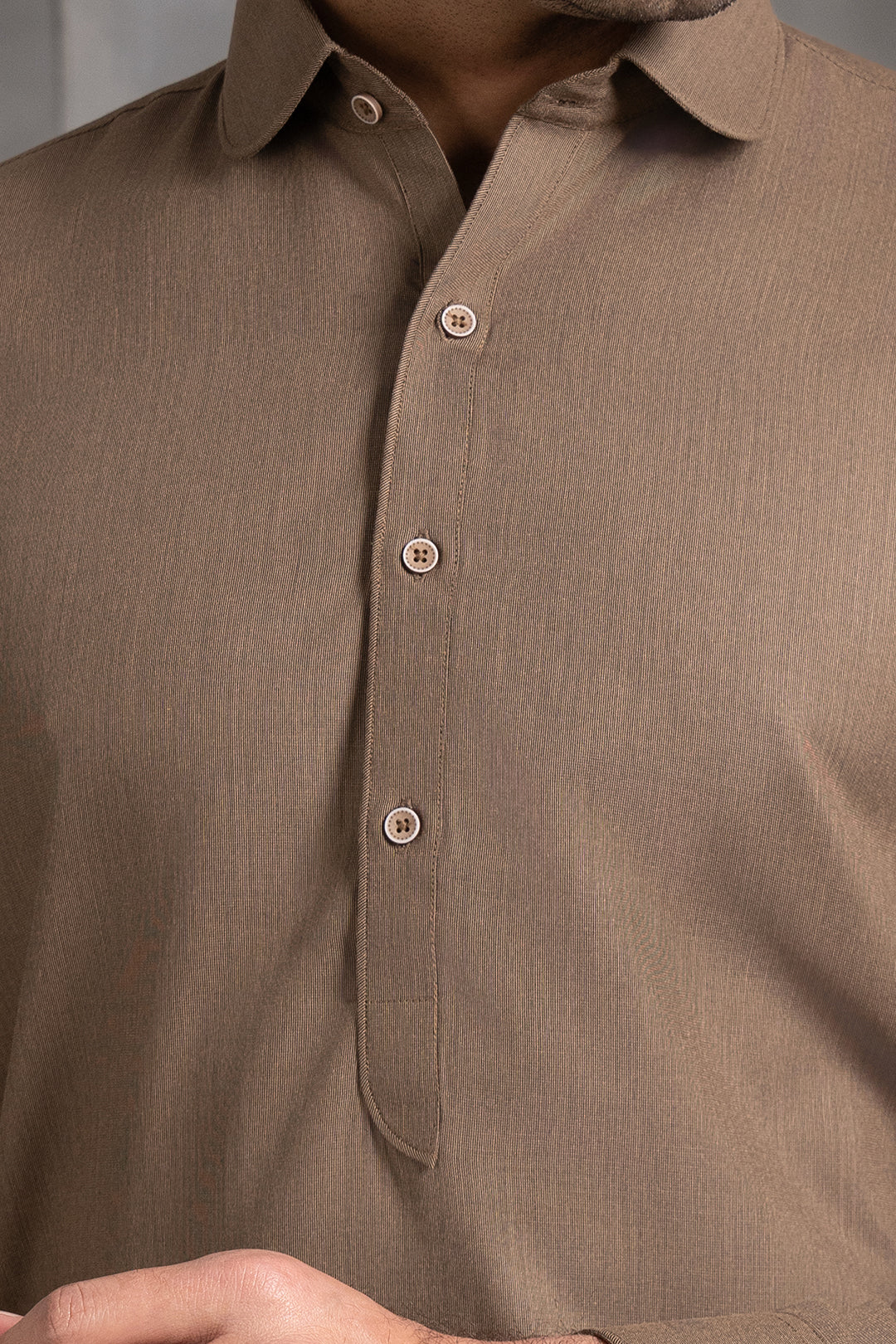 Mocha Textured Jade-PV Shalwar Kameez (2-Piece) - Image 5