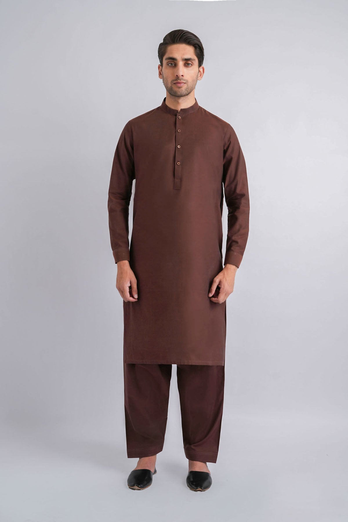 Brown Karandi Shalwar Kameez (2-Piece) - Image 2