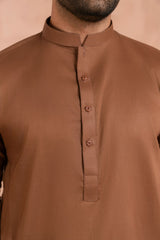 Mocha Brown Luxury Cotton Shalwar Kameez (2-Piece) - Image 5