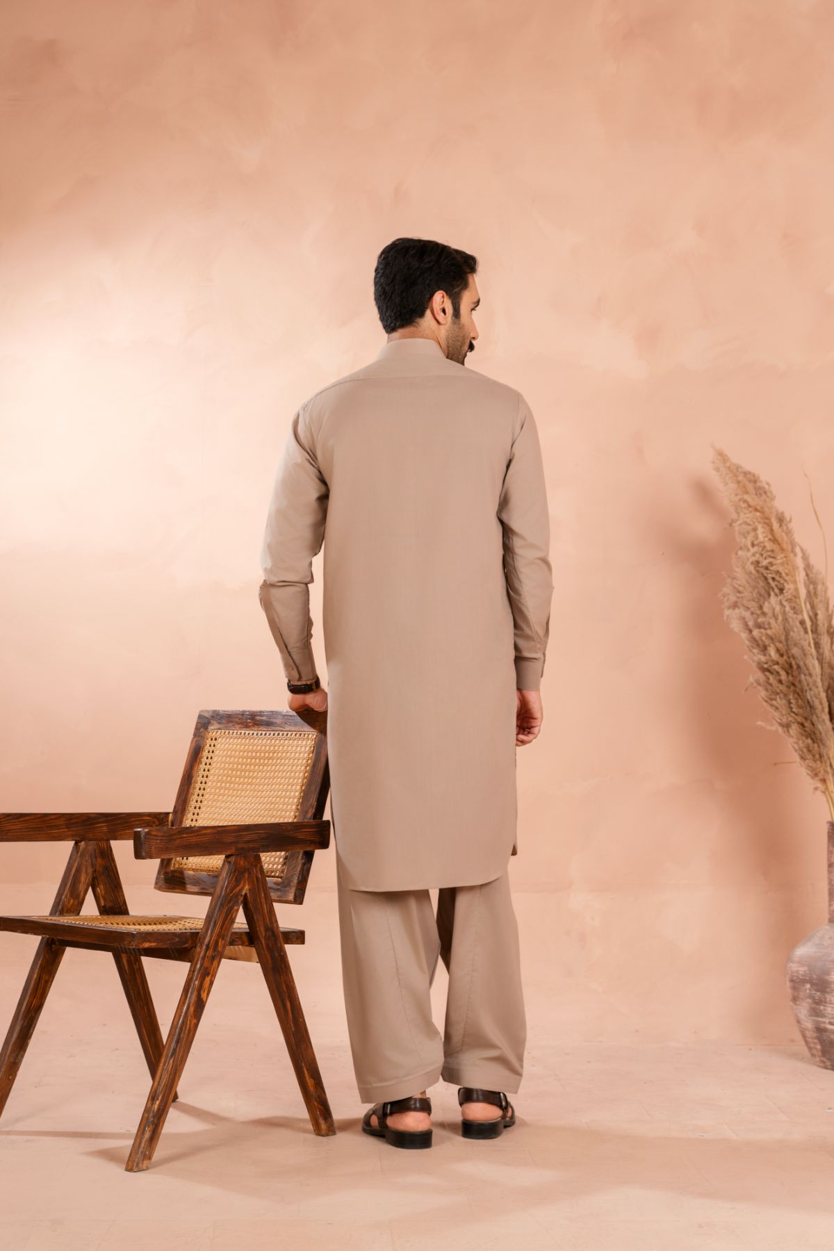 Biscotti Brown Luxury Blended Shalwar Kameez (2-Piece) - Image 6