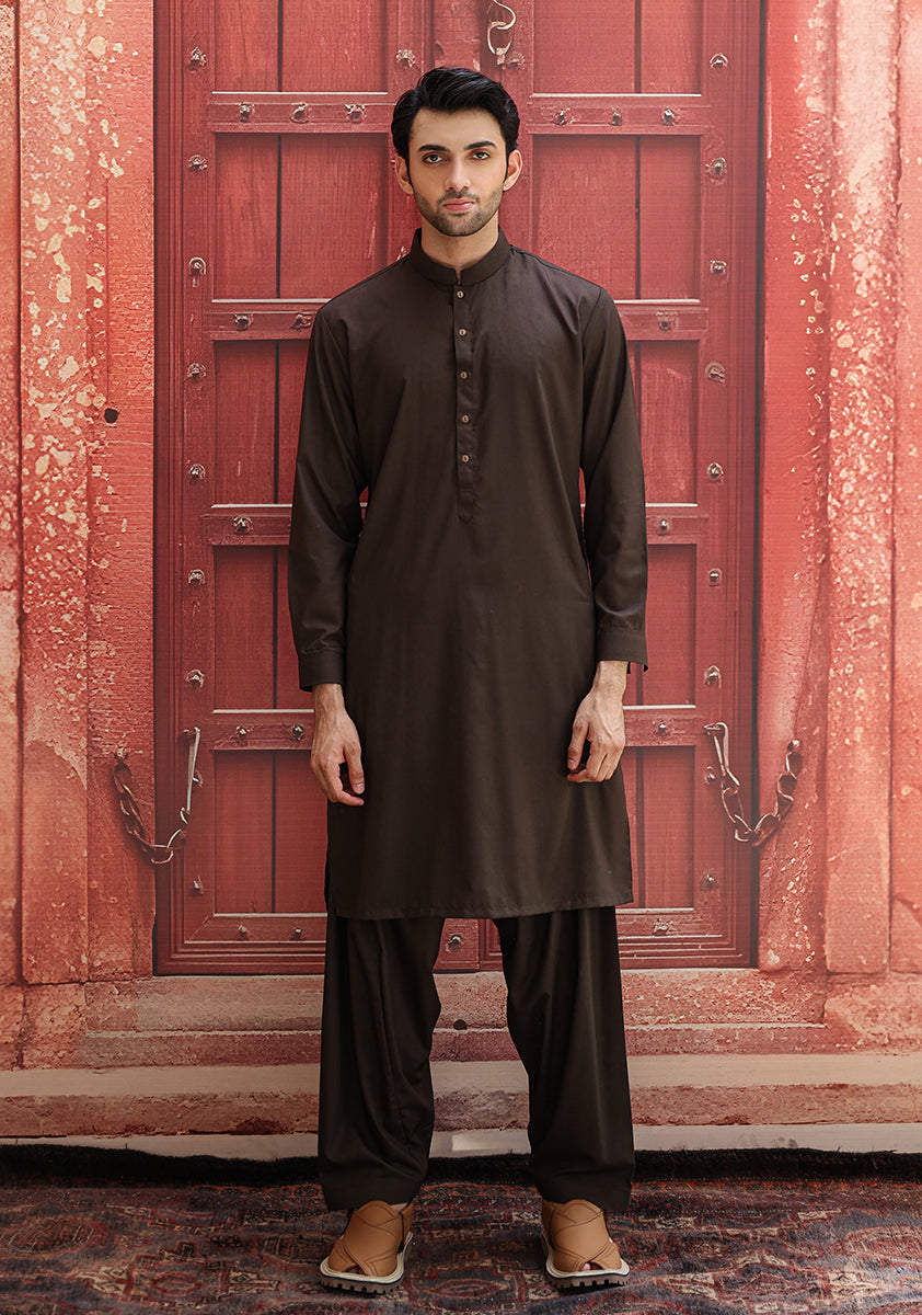 Forest Night Poly Viscose Slim Fit Shalwar Kameez (2-Piece) - Image 2