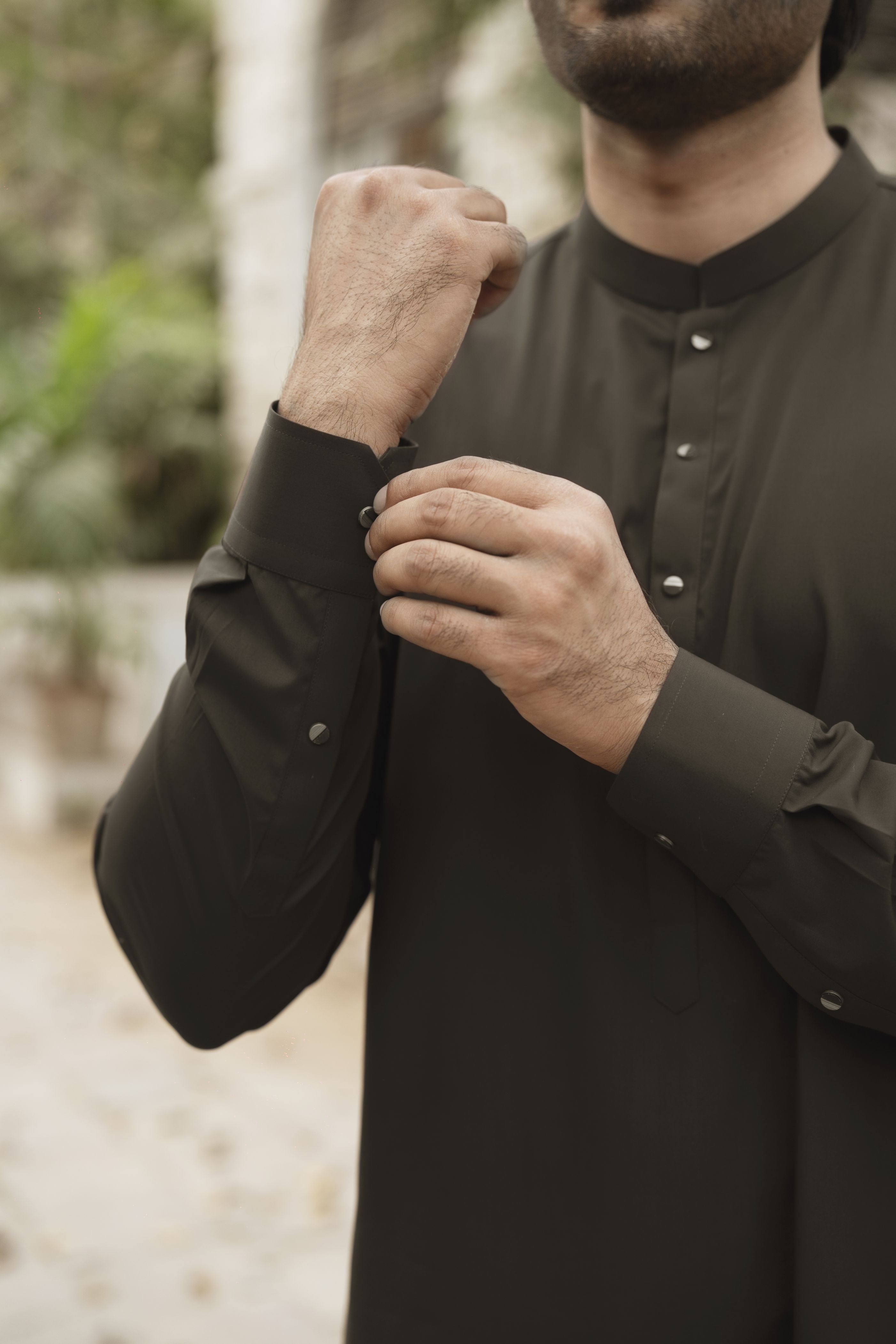 Chocolate Wash & Wear Blended Shalwar Kameez (2-Piece) - Image 2