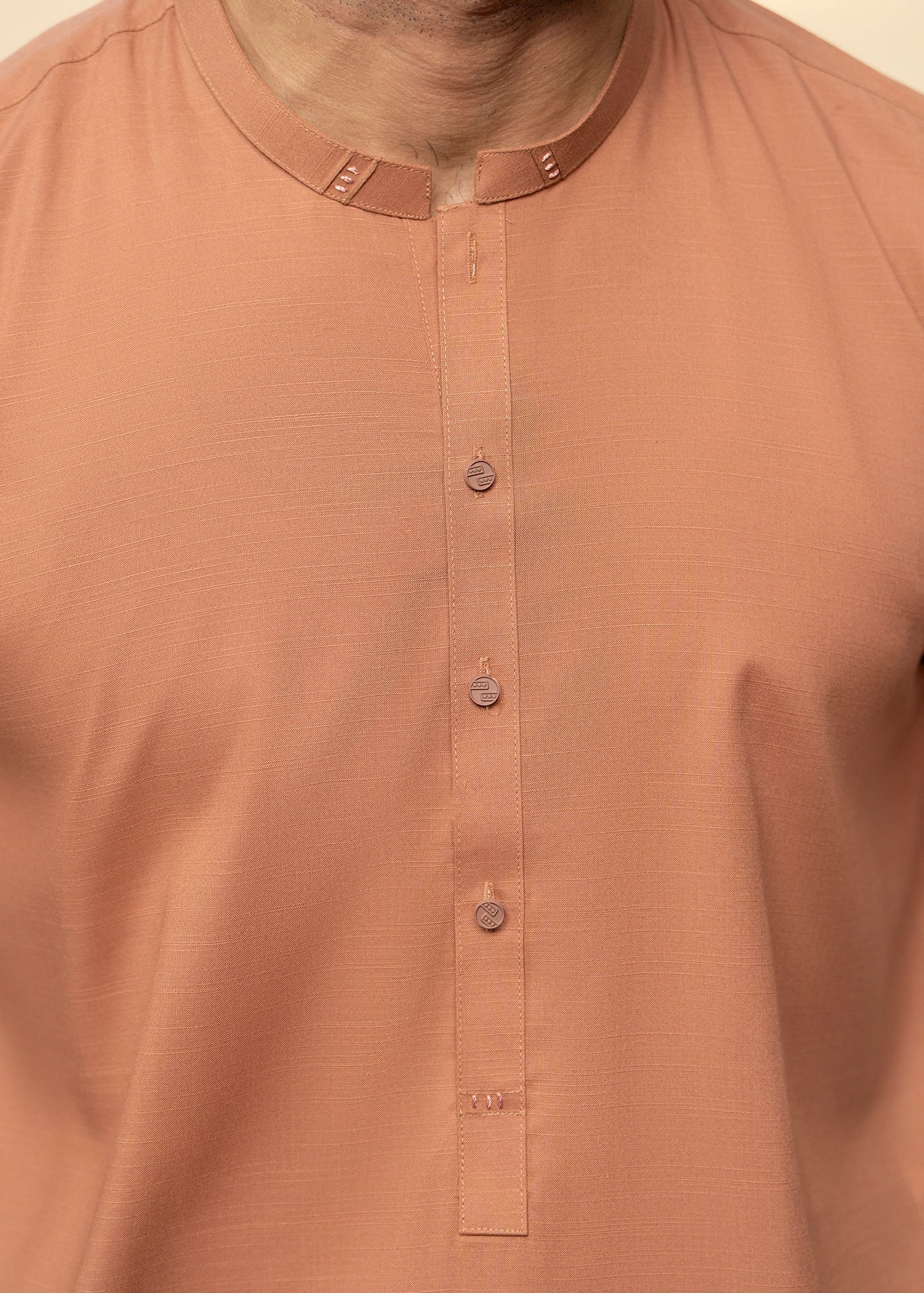 Sand Brown Wash & Wear Shalwar Kameez (2-Piece) - Image 5