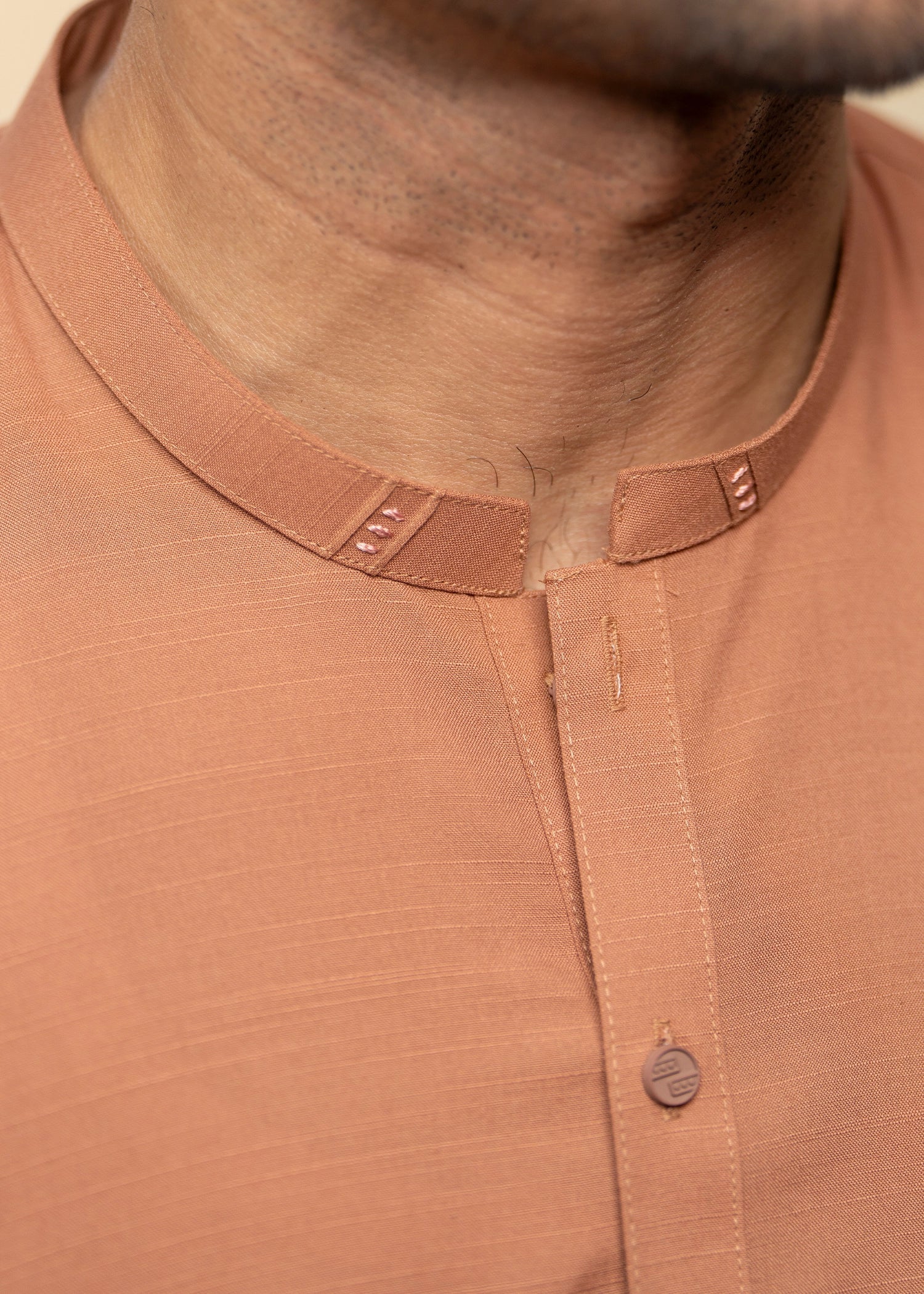 Sand Brown Wash & Wear Shalwar Kameez (2-Piece) - Image 6