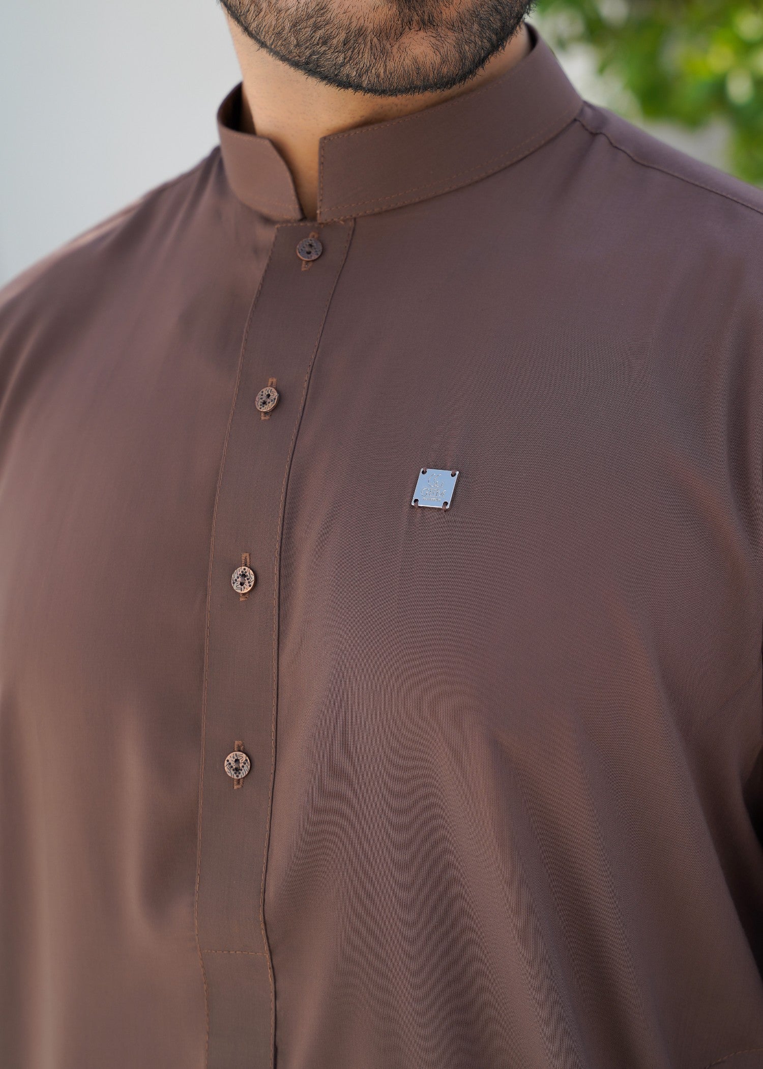 Brown Wash & Wear Shalwar Kameez (2-Piece) - Image 3