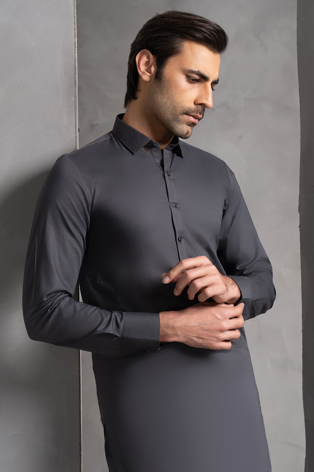 Dark Brown Cotton Pathani Suit (2-Piece) - Image 7
