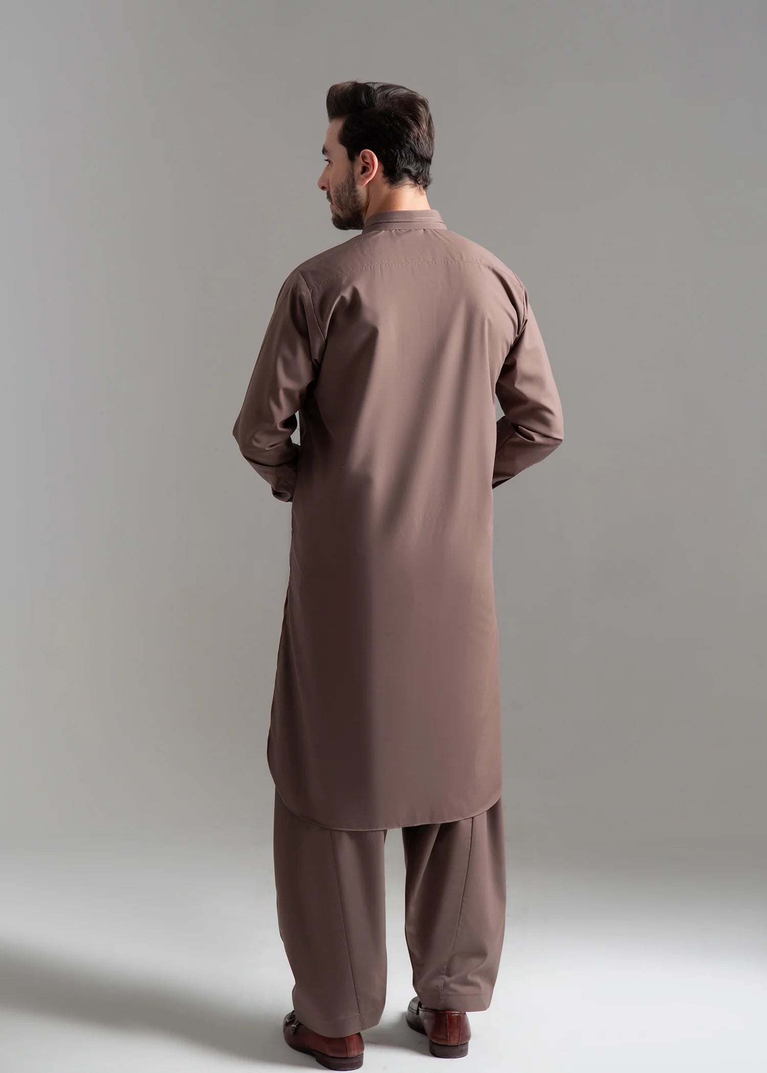 Brown Wash & Wear Pathani Suit (2-Piece) - Image 4