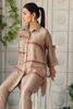 Coffee Embroidered Linen Salwar Kameez (2-Piece) - Image 3