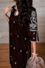 Brown Maroori Embroidered Velvet Salwar Kameez (3-Piece) - Image 4