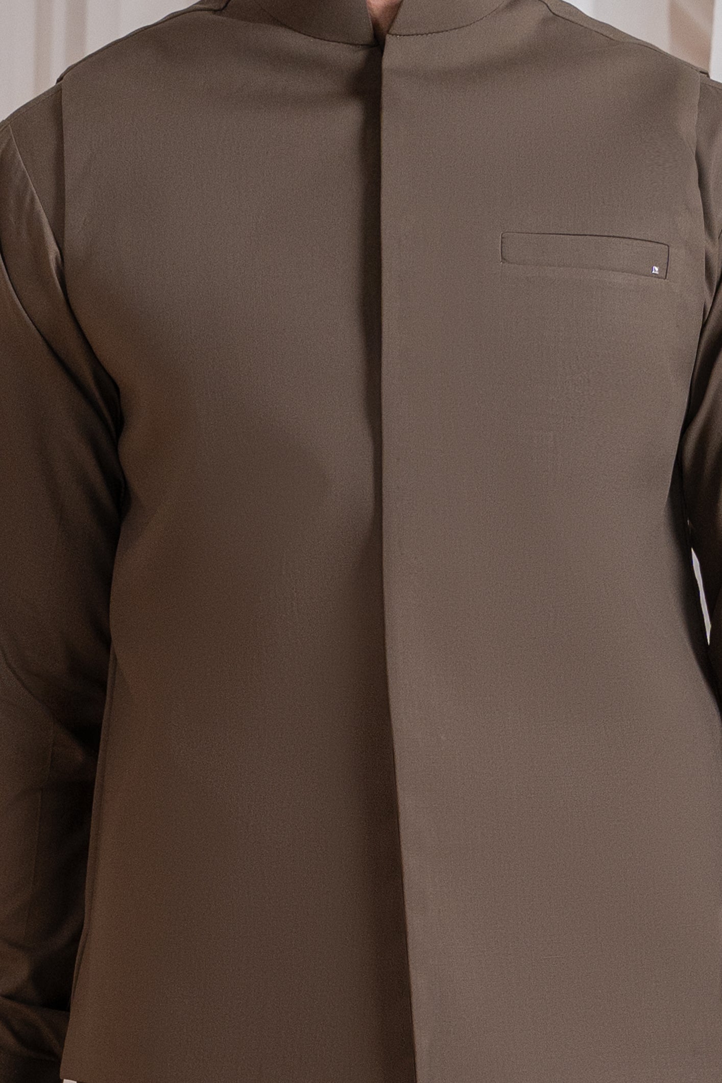 Light Brown Luxury Blended Waistcoat Kurta Set (3-Piece) - Image 5