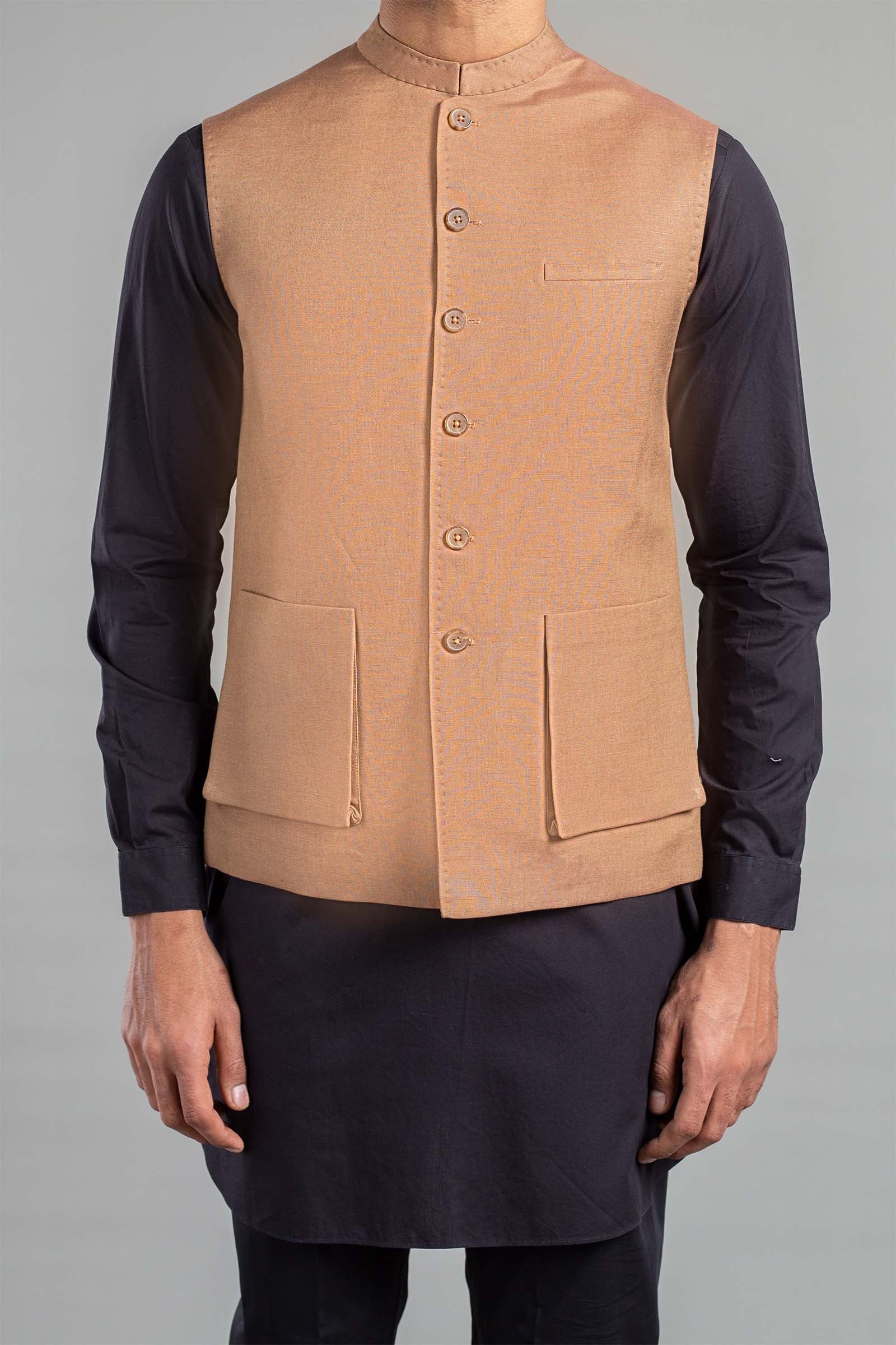 Brown Premium Cotton Waistcoat (2-Piece) - Image 1