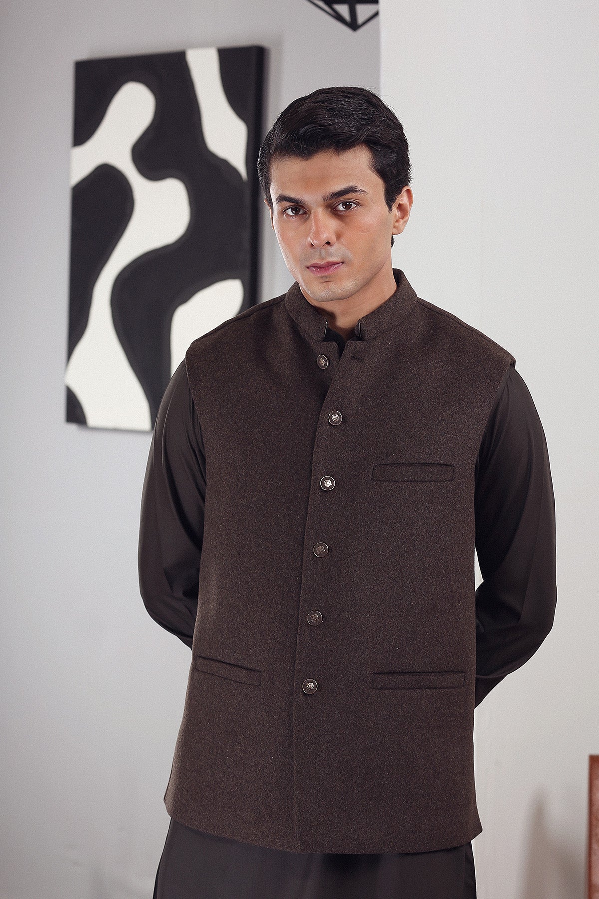 Brown Warm Cotton Waistcoat (1-Pc) - Image 1
