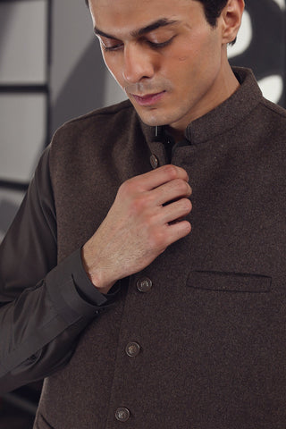 Brown Warm Cotton Waistcoat (1-Pc) - Image 3