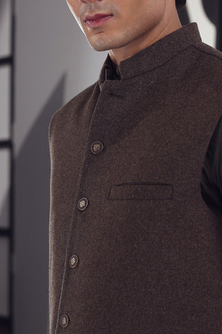 Brown Warm Cotton Waistcoat (1-Pc) - Image 4