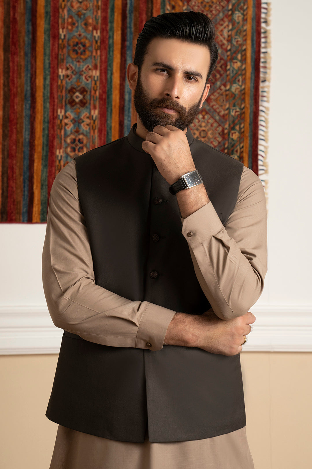 Brown Suiting Fabric Waistcoat (3-Piece) - Image 6