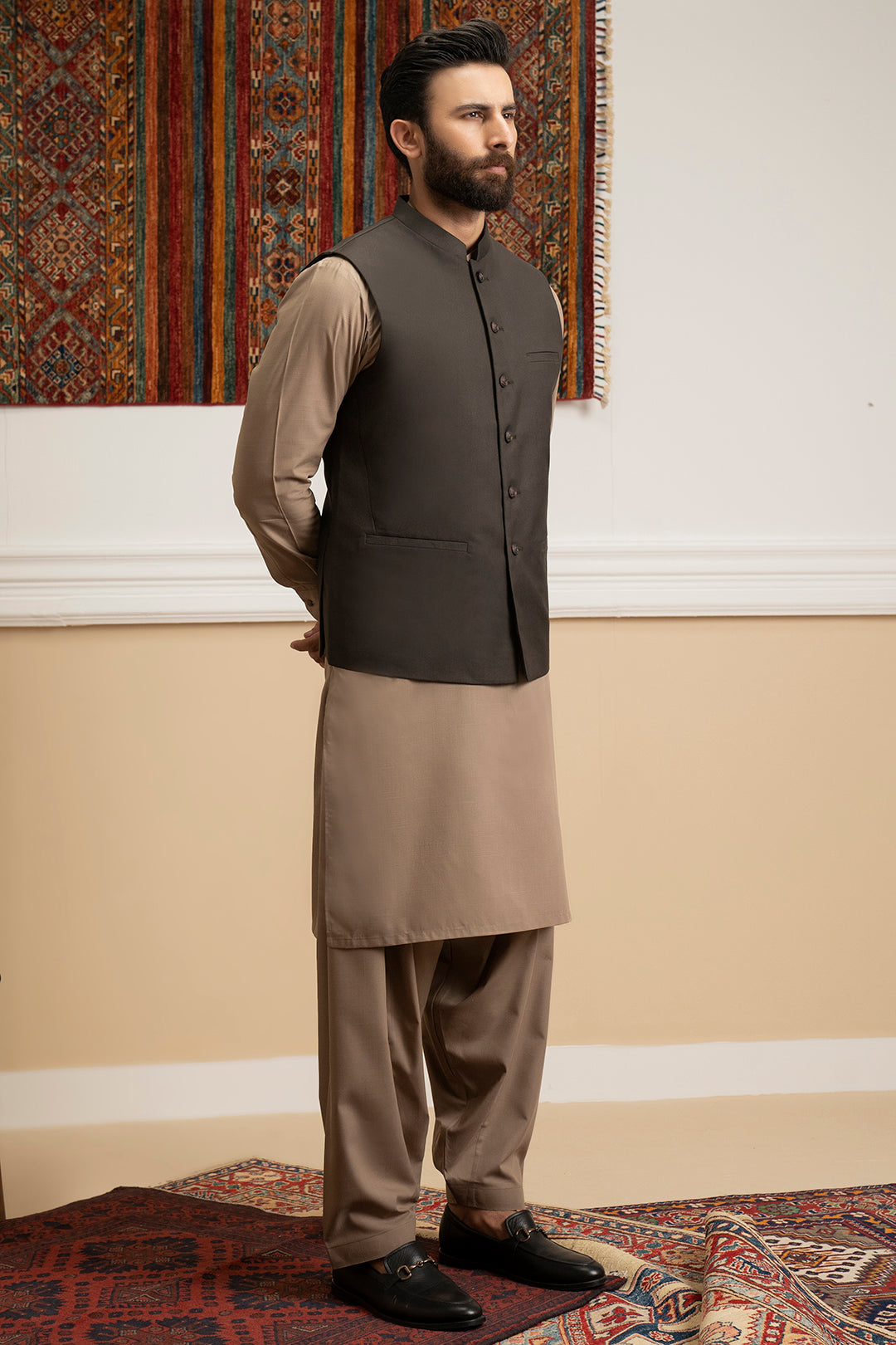 Brown Suiting Fabric Waistcoat (3-Piece) - Image 7