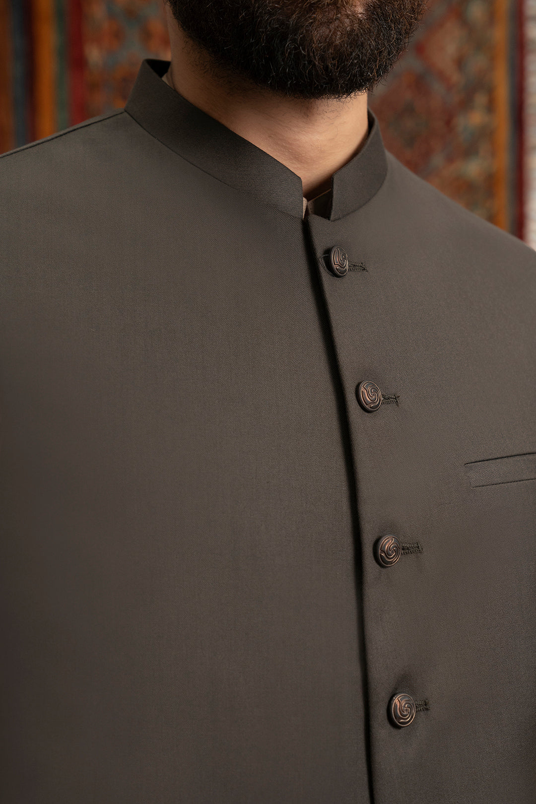 Brown Suiting Fabric Waistcoat (3-Piece) - Image 8