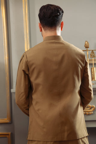 Light Brown Suiting Waistcoat Kurta Set (3-Piece) - Image 4