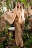 Pakistani Mocha Braid Embellished Organza Jacket Set (3-Piece) - Image 7