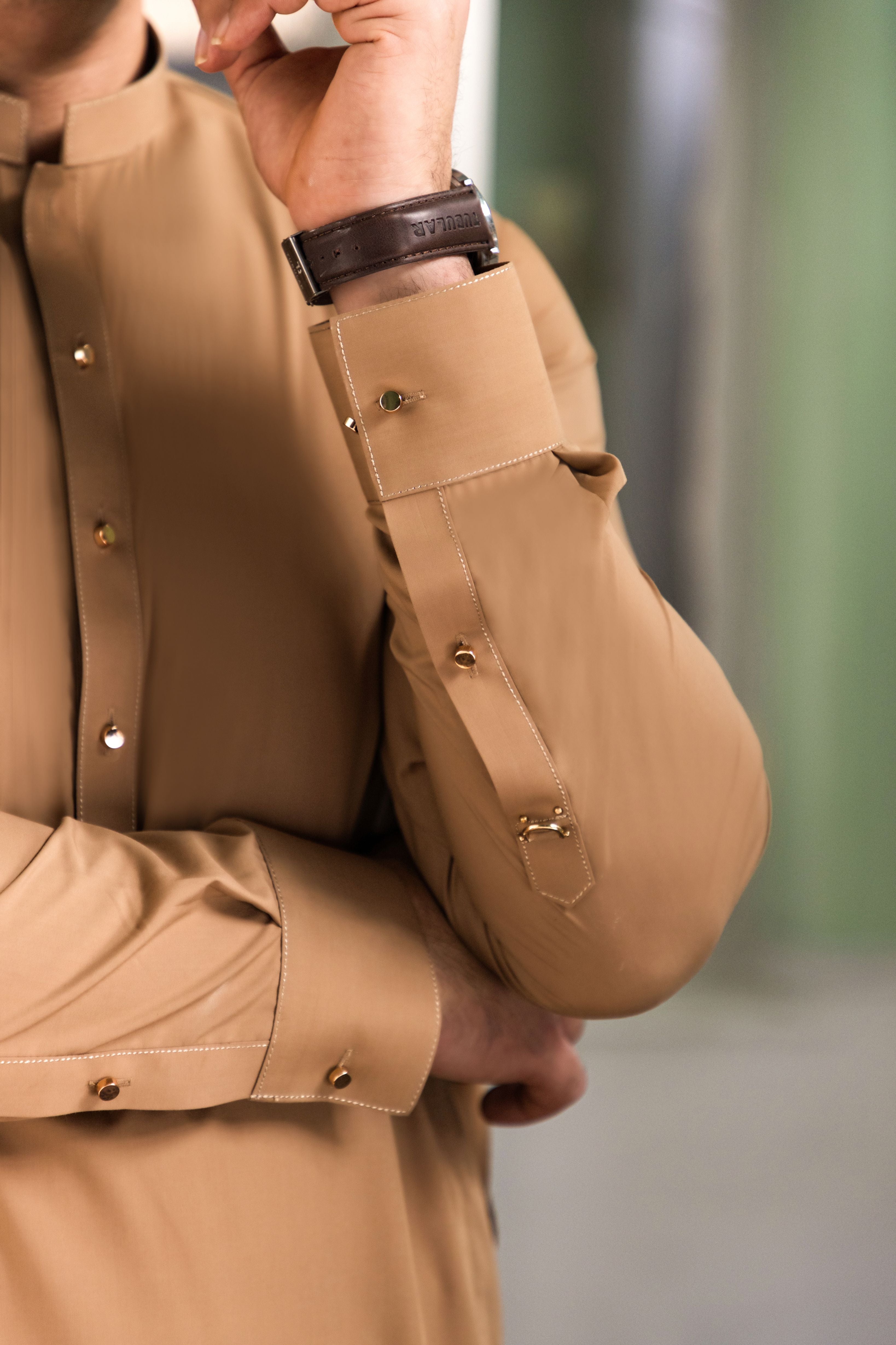 Camel Wash & Wear Blended Shalwar Kameez (2-Piece) - Image 3